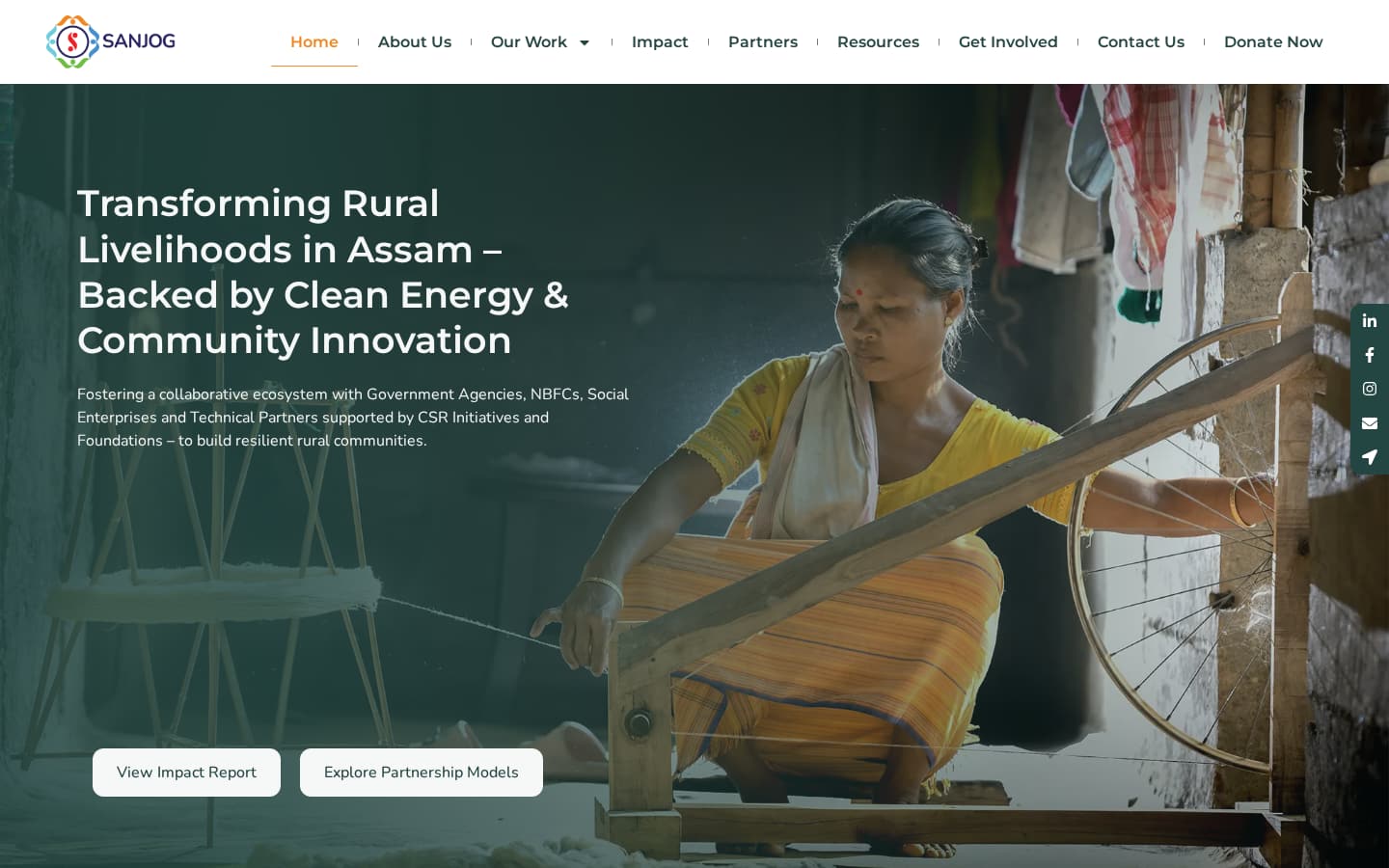 sanjog.org.in on a desktop browser